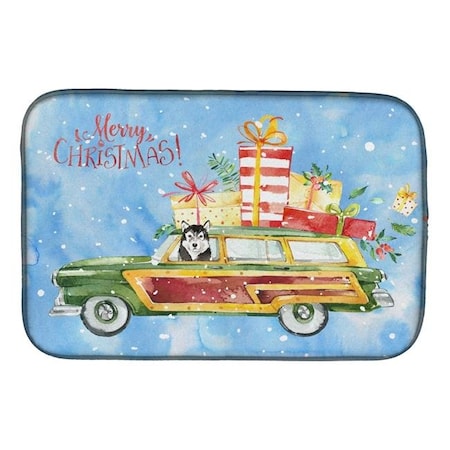 Carolines Treasures Carolines Treasures CK2413DDM Merry Christmas Alaskan Malamute Dish Drying Mat CK2413DDM